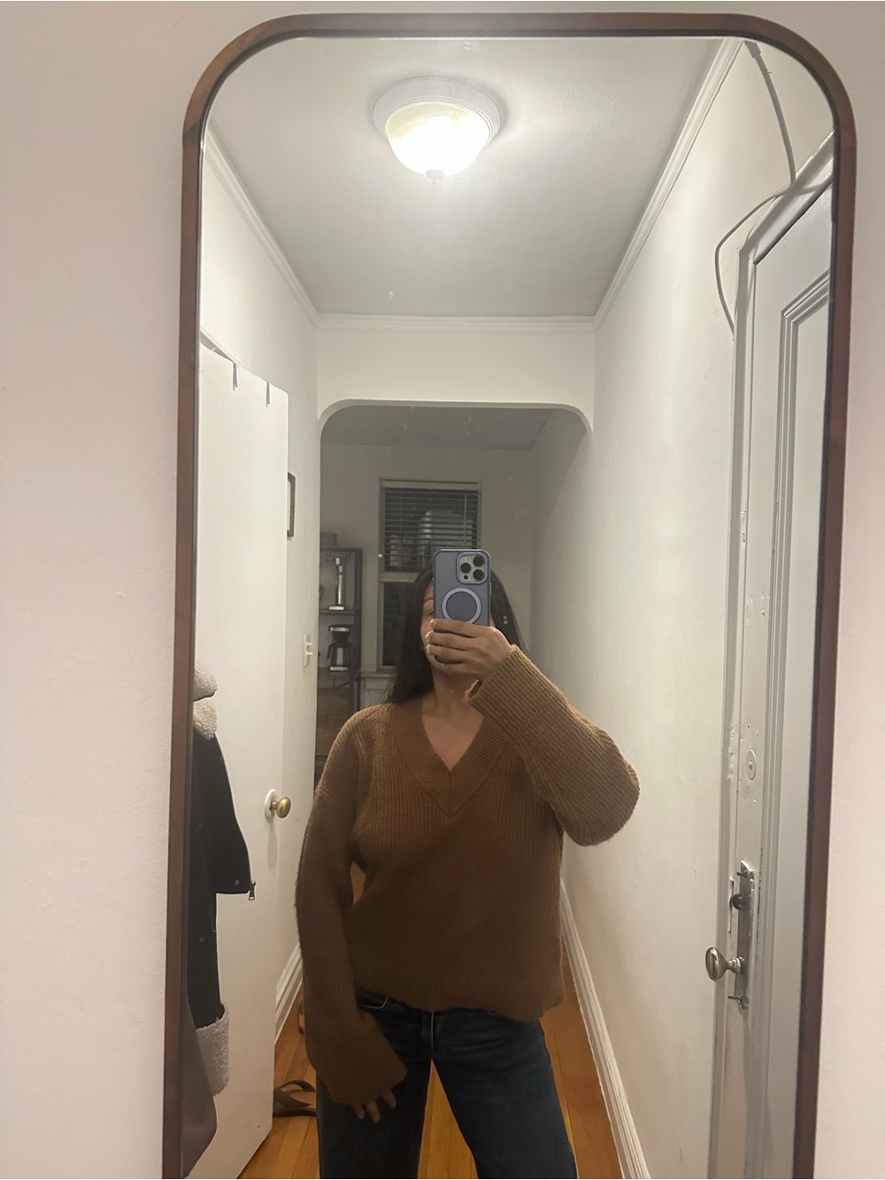 Topshop V-Neck Sweater in Brown size small